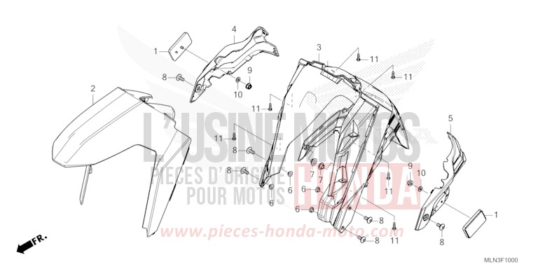AILE AVANT de Africa Twin PEARL GLARE WHITE (NHB53H) 2024